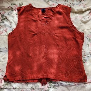 Brick Red Reitmans Linen Rayon Sleeveless Top size L